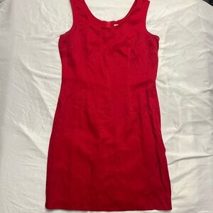 Vintage 90s Red Sheath Dress Made in Canada M / 8